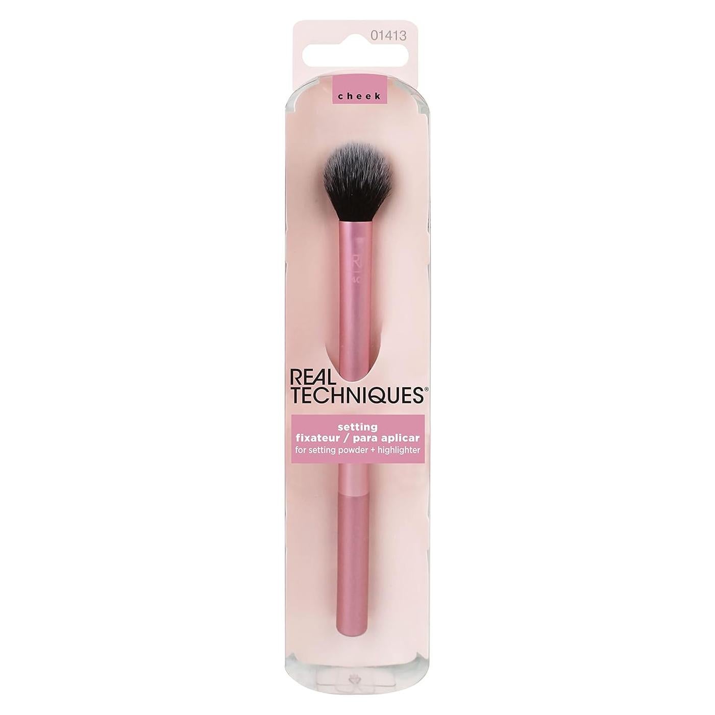 Brocha Profesional para Maquillaje en Polvo Real Techniques RT 402 - Paquete de 4, Rosa