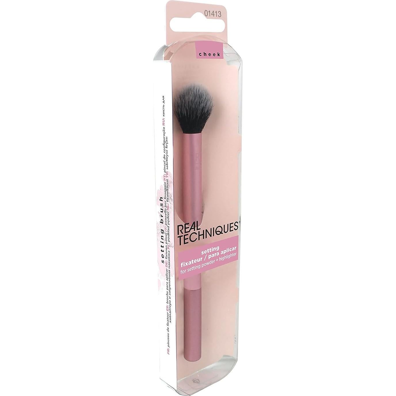 Brocha Profesional para Maquillaje en Polvo Real Techniques RT 402 - Paquete de 4, Rosa
