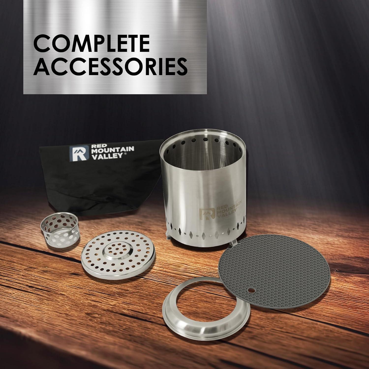 Hoguera de Mesa Red Mountain Valley Portátil Acero Inoxidable