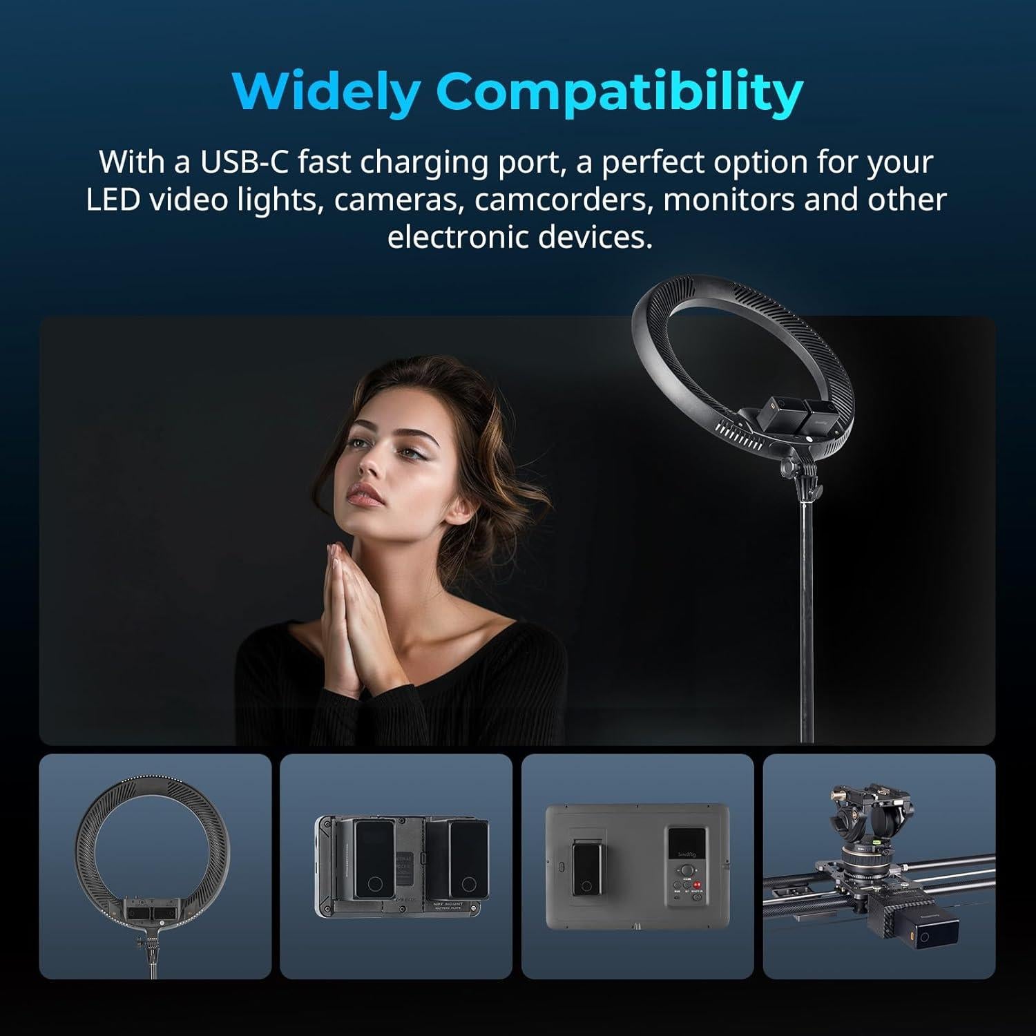 Batería de Reemplazo SMALLRIG NP-F970 10500mAh USB-C Carga Rápida