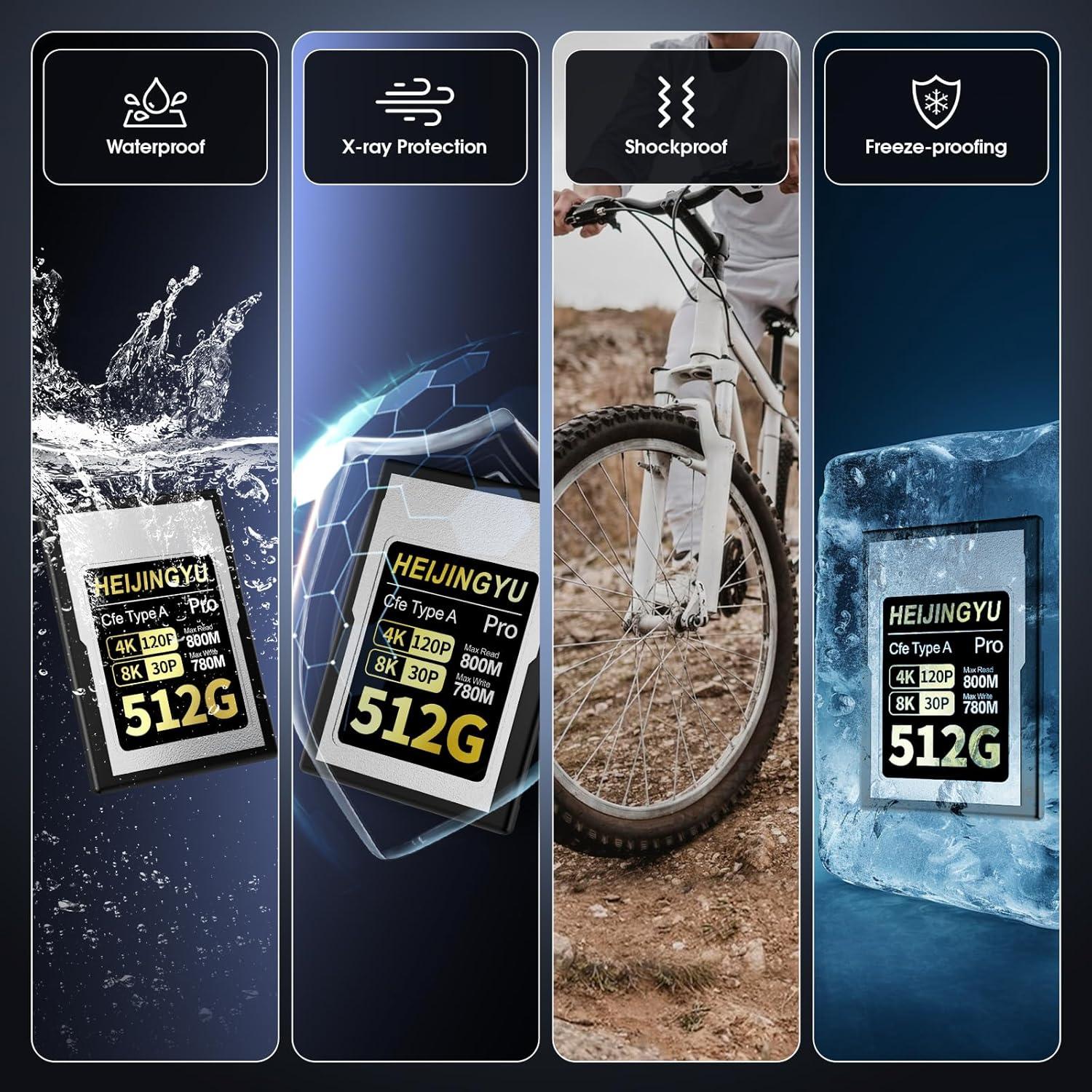 Tarjeta CFexpress Tipo A 512GB HEIJINGYU 800MB/s 4K 8K