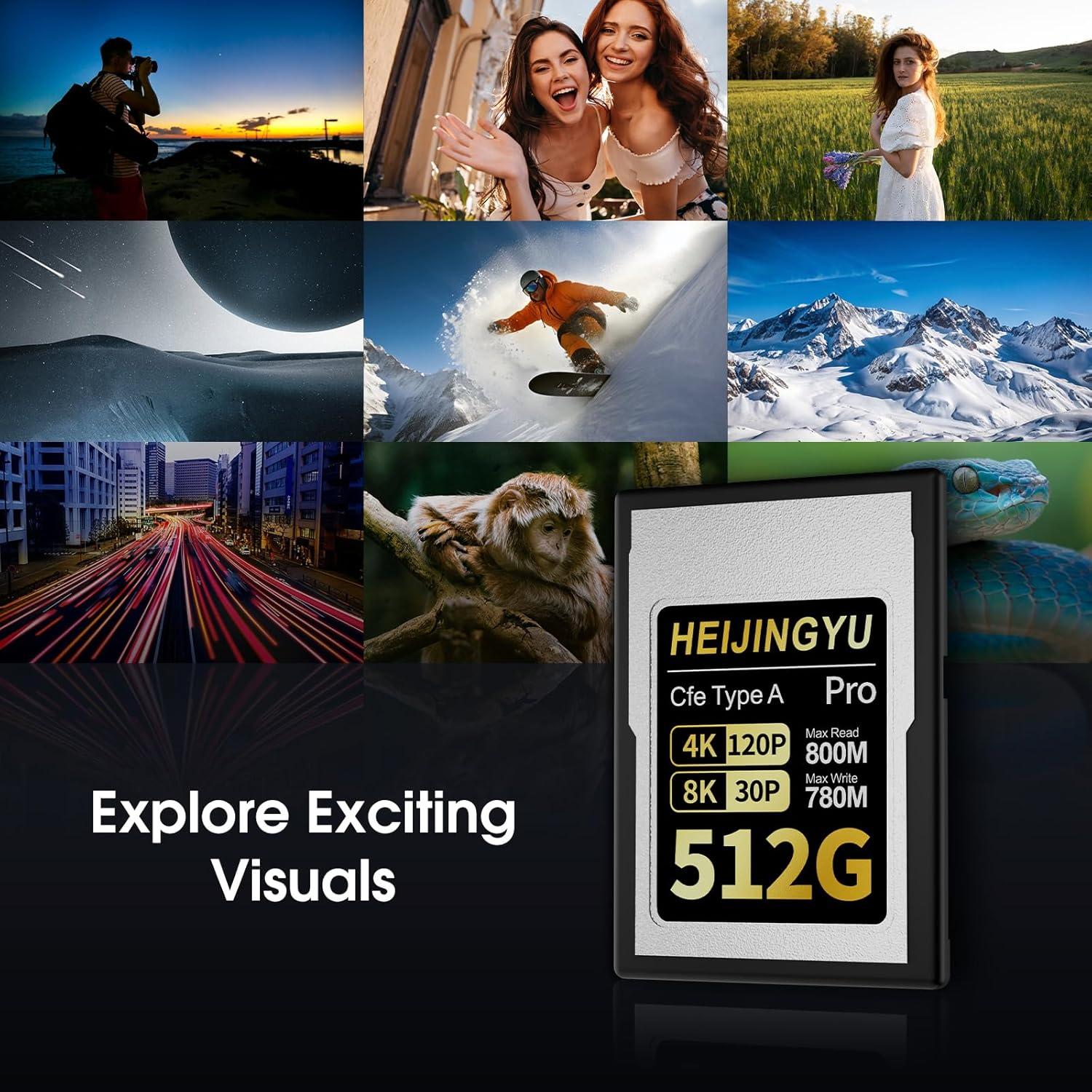 Tarjeta CFexpress Tipo A 512GB HEIJINGYU 800MB/s 4K 8K