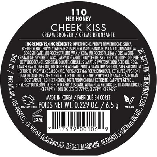 Crema Bronceadora Milani Cheek Kiss 110 Hola Miel 6.23 ml