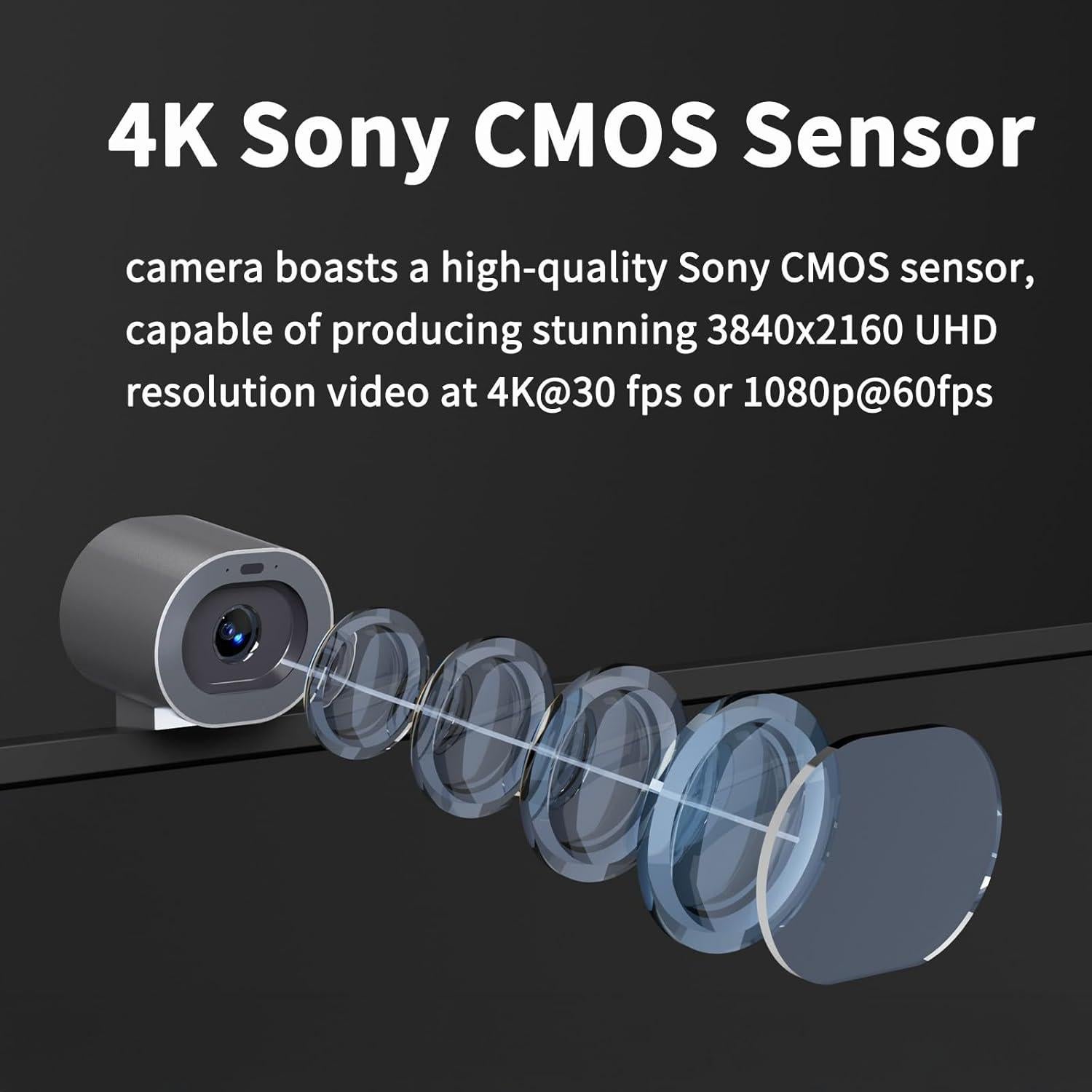 Cámara TIBURN HQ Eyes S2 4K AI con Micrófono y Control Gestual