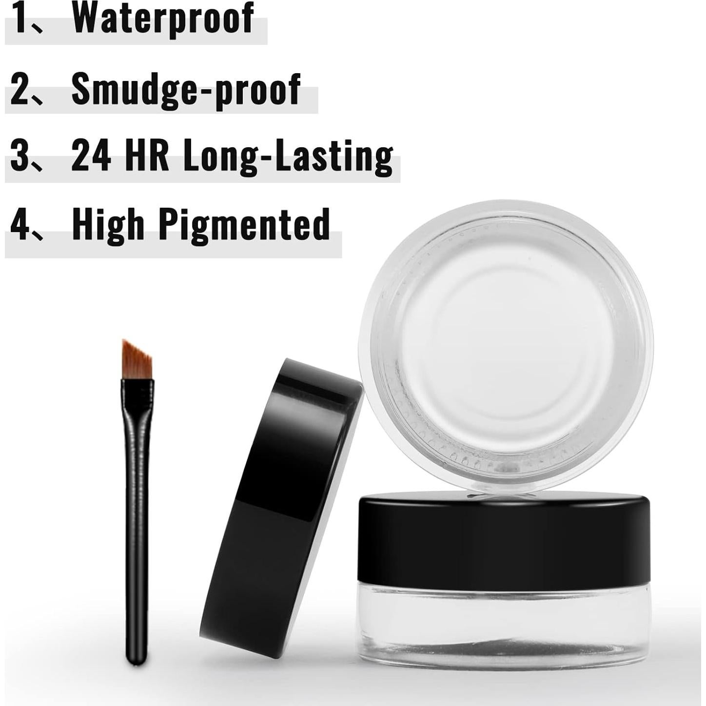 Lápiz de Ojos en Gel Erinde 04 Blanco Impermeable con Pinceles