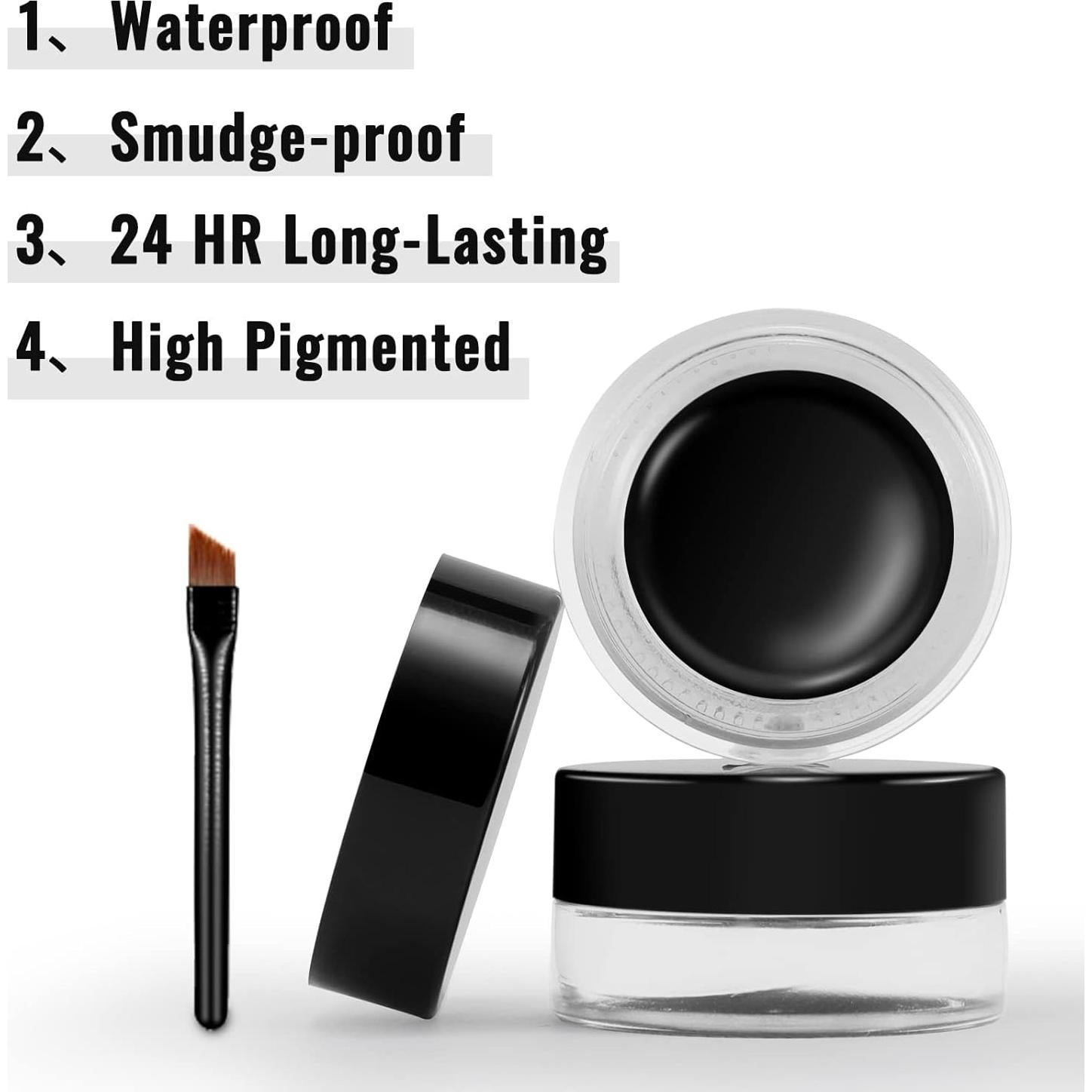 Delineador de Gel Impermeable Erinde 07 Rosa Seco con 2 Pinceles