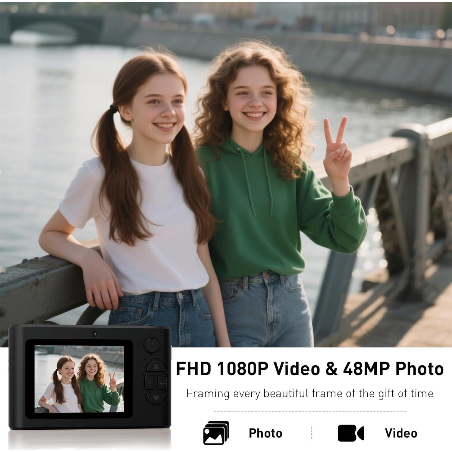 Cámara Digital para Niños Gtonster DC12 48MP 1080P con Luz