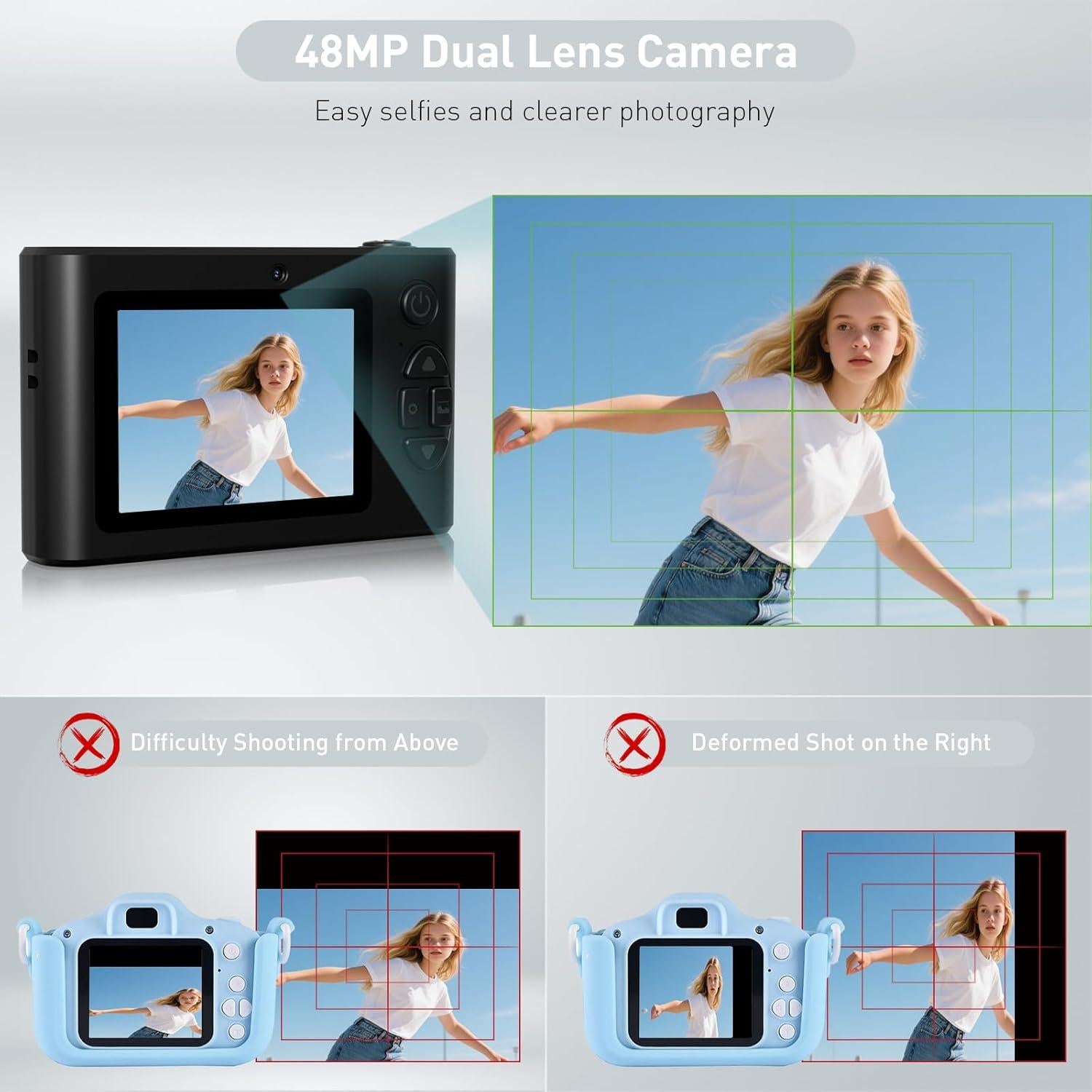 Cámara Digital para Niños Gtonster DC12 48MP 1080P con Luz