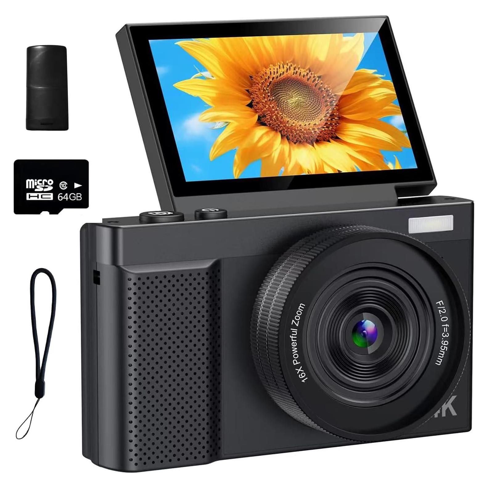 Cámara Digital 4K Malicali E6-BLACK 64MP Pantalla 3"