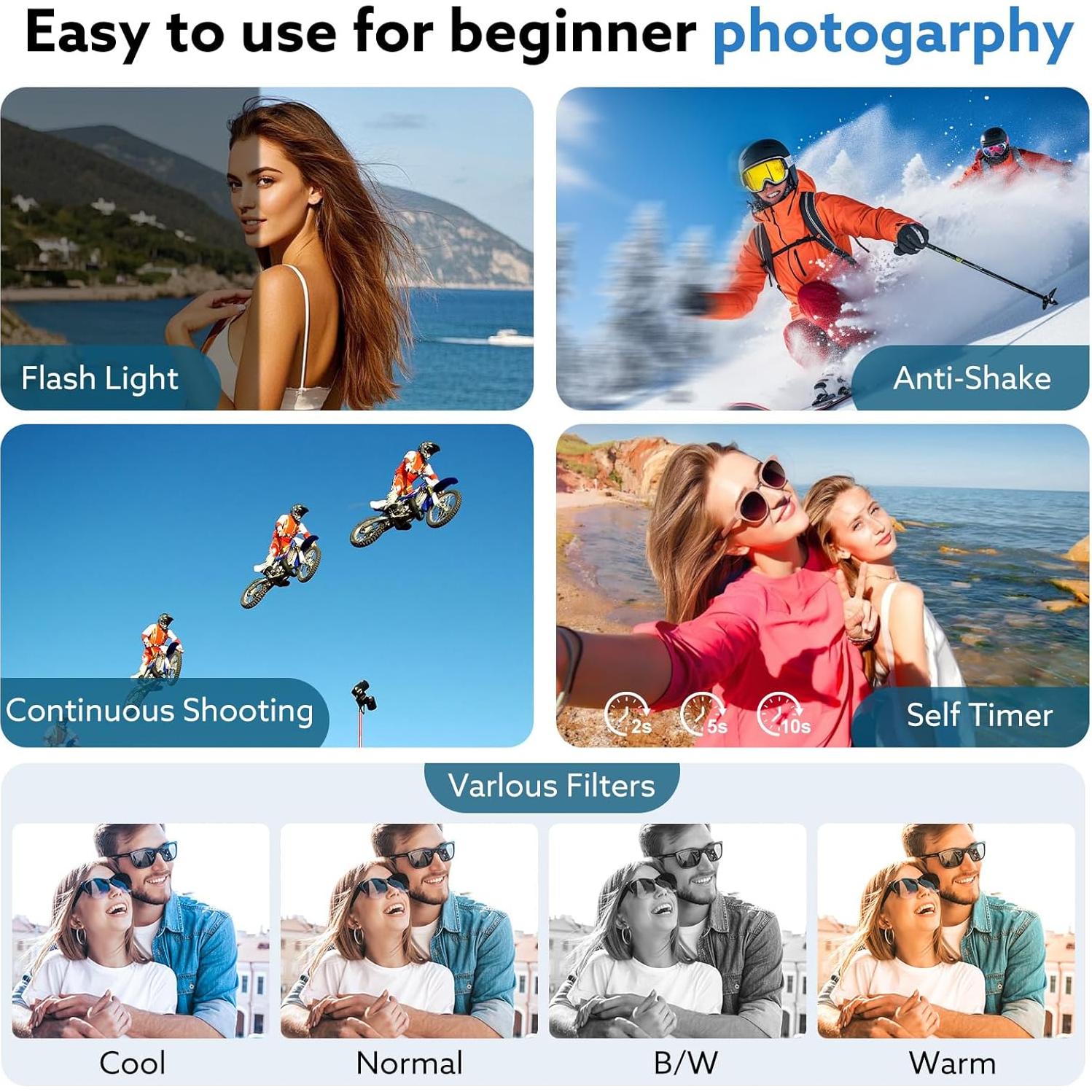 Cámara Digital 4K Malicali E6-BLACK 64MP Pantalla 3"