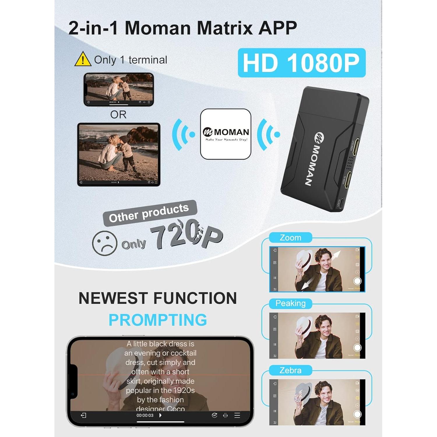 Transmisor Receptor HDMI Inalámbrico Moman Matrix 600