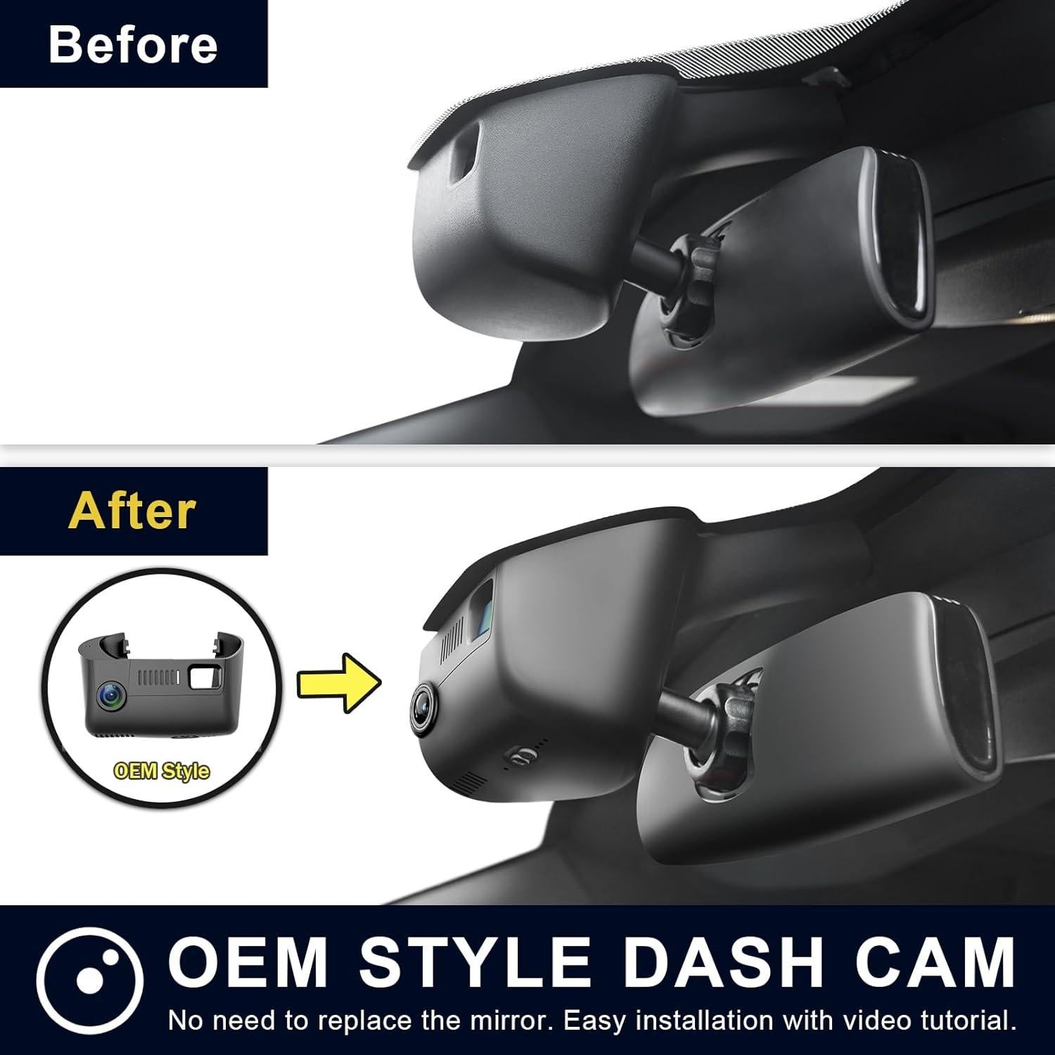 Cámara Dash 4K Delantera y 1080P Trasera Mangoal para Dodge Challenger 2015-2023