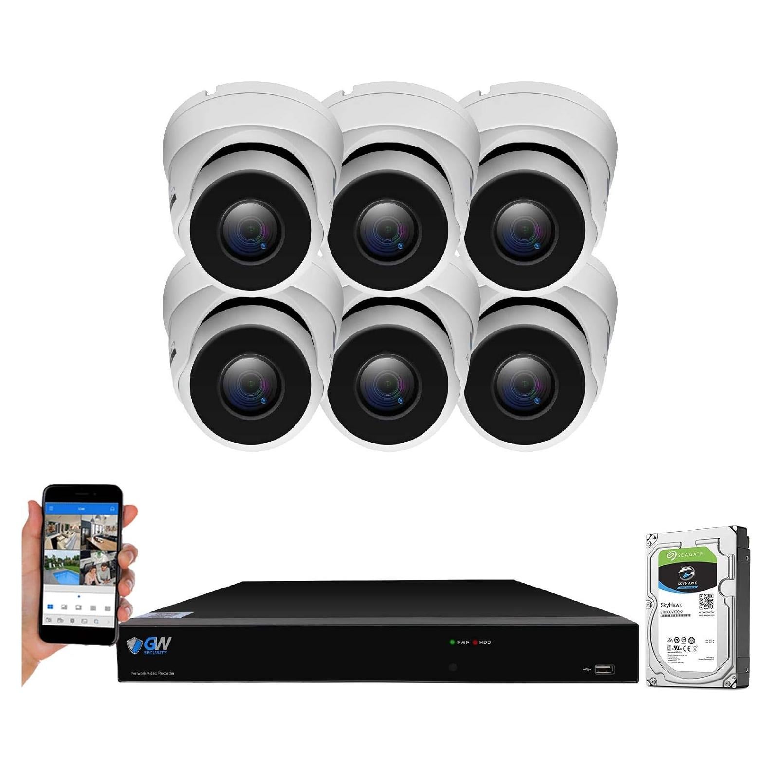 Sistema de Cámara de Seguridad GW 8 Canales 4K AI PoE con 6 Cámaras