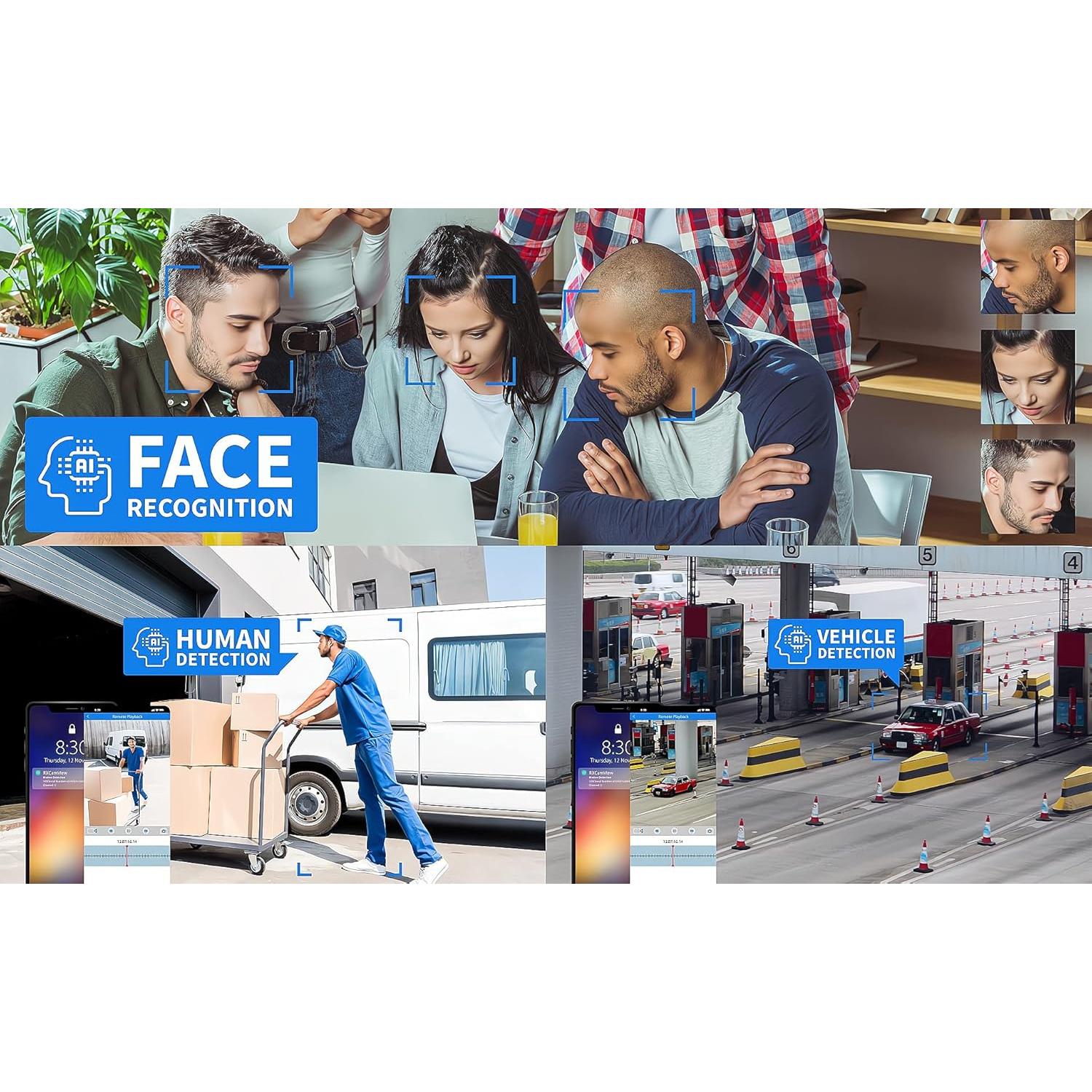 Sistema de Cámara de Seguridad GW 8 Canales 4K AI PoE con 6 Cámaras