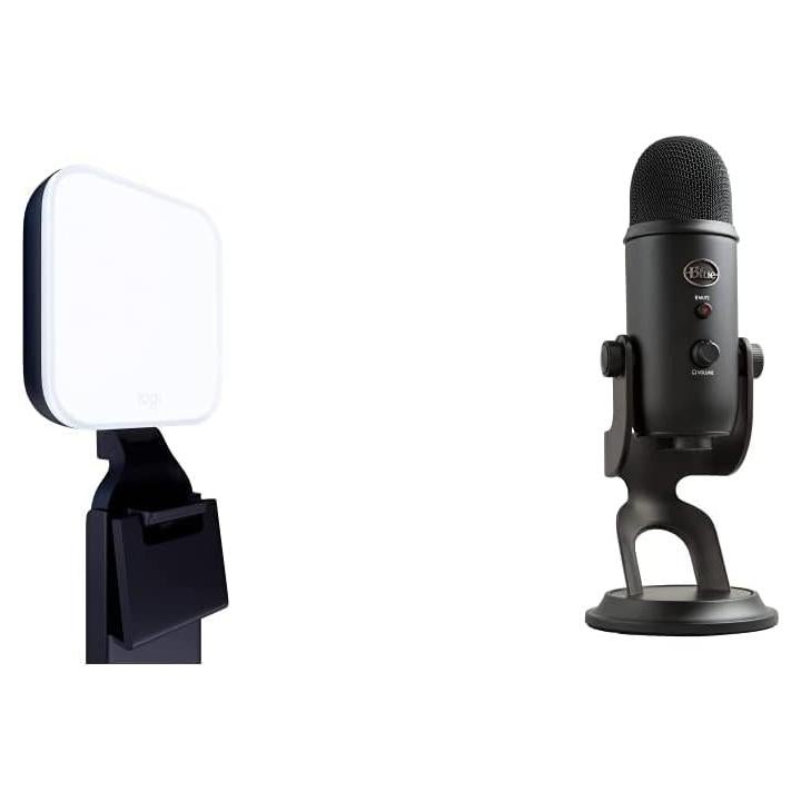 Micrófono USB Blue Yeti + Luz LED Logitech Litra Glow
