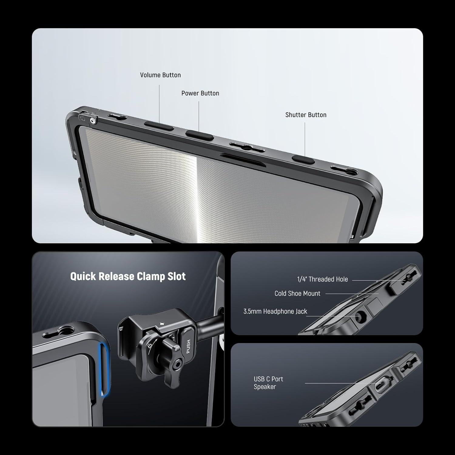 Jaula para Teléfono NEEWER Xperia 1 V con Adaptador de Filtro 67mm