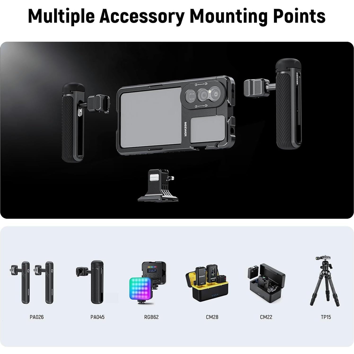 Jaula para Teléfono NEEWER Xperia 1 V con Adaptador de Filtro 67mm