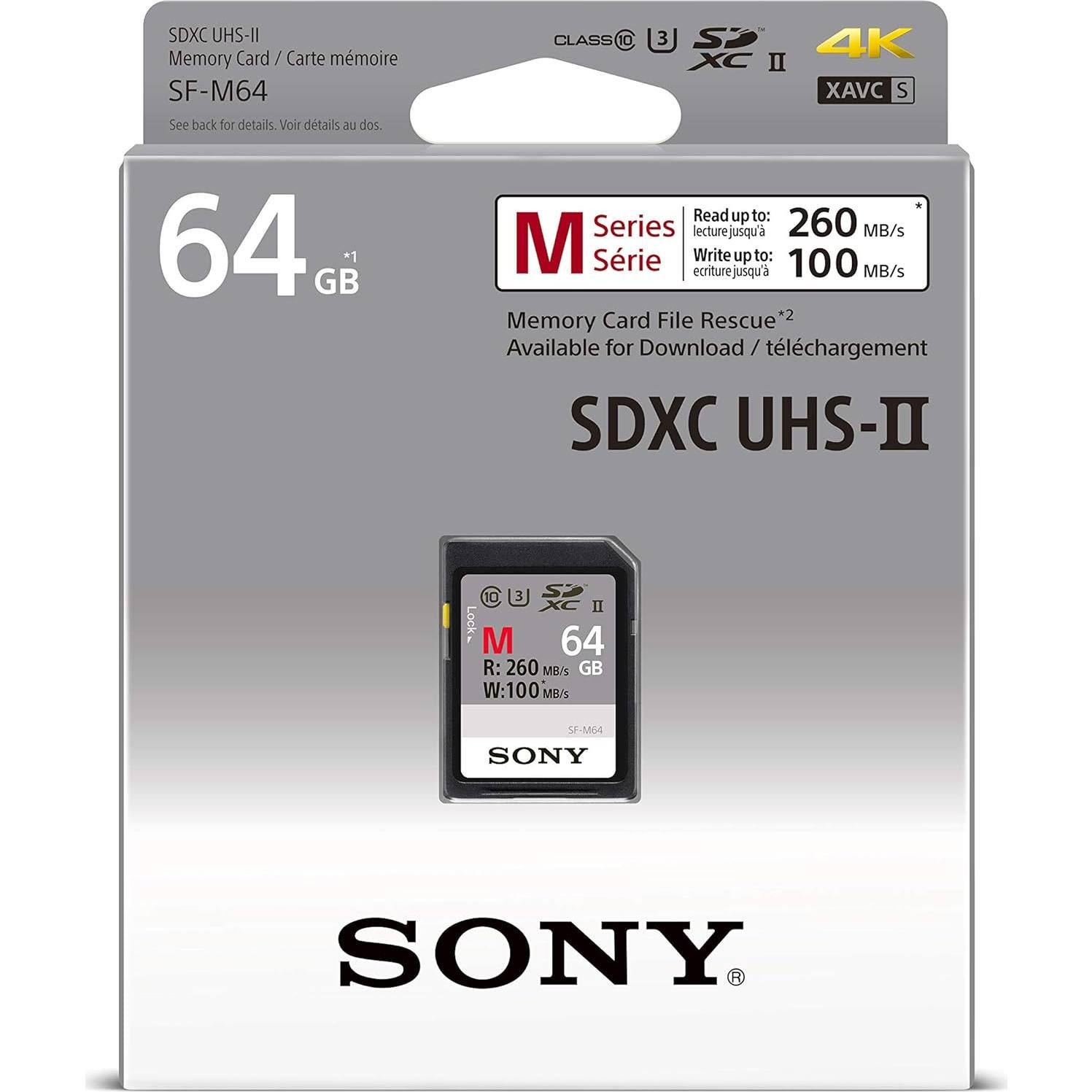 Tarjeta SDXC UHS-II Sony 64GB V60 CL10 U3 R260MB/s