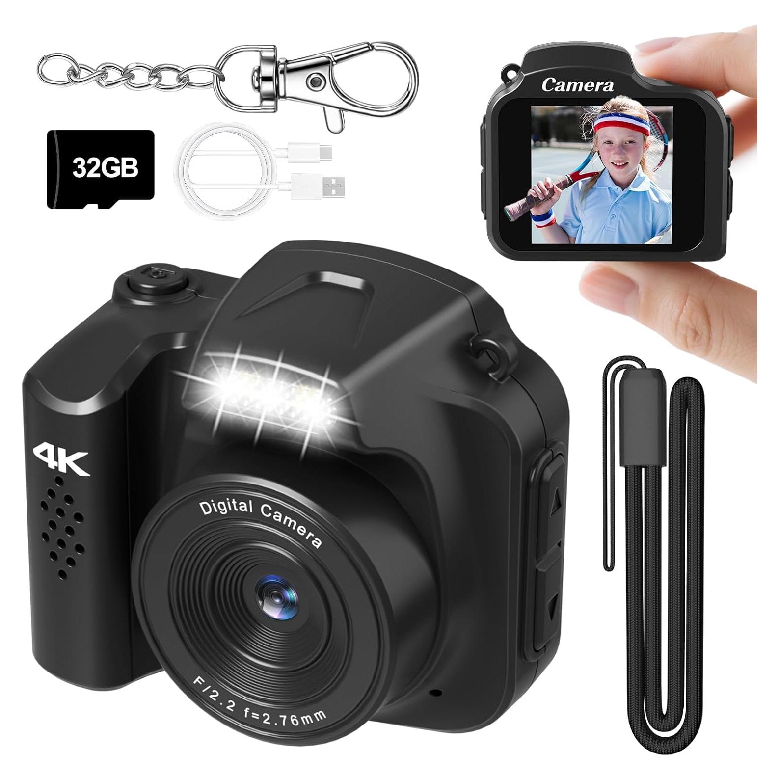 Cámara Mini Digital 4K VETEK HJD-02 Negra con Tarjeta SD