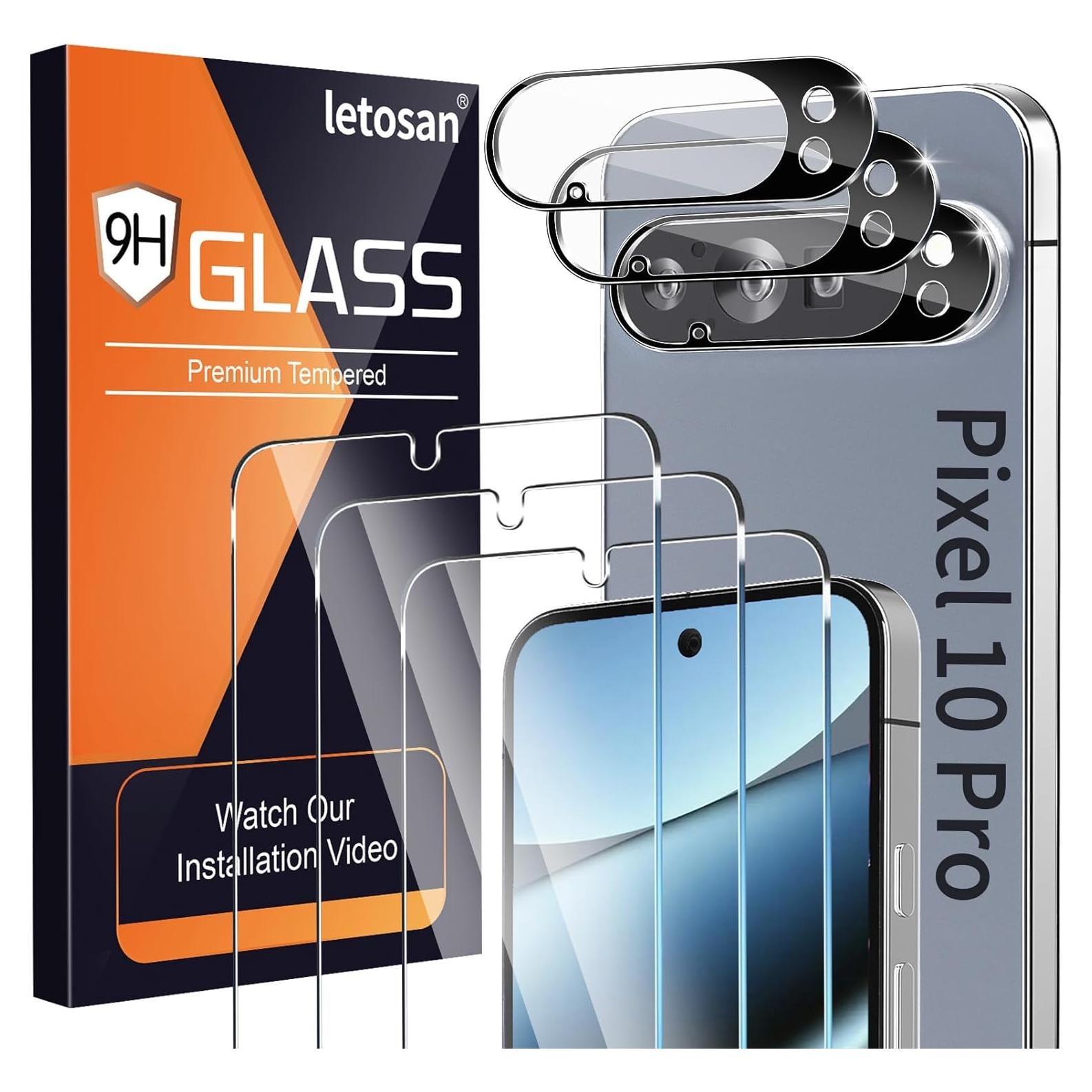 Paquete de 3 Protectores de Pantalla y Lente para Pixel 10 Pro