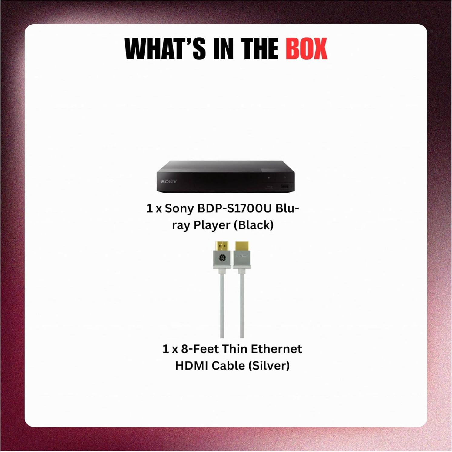 Reproductor Blu-ray Sony BDP-S1700U 1080p Full HD + Cable HDMI