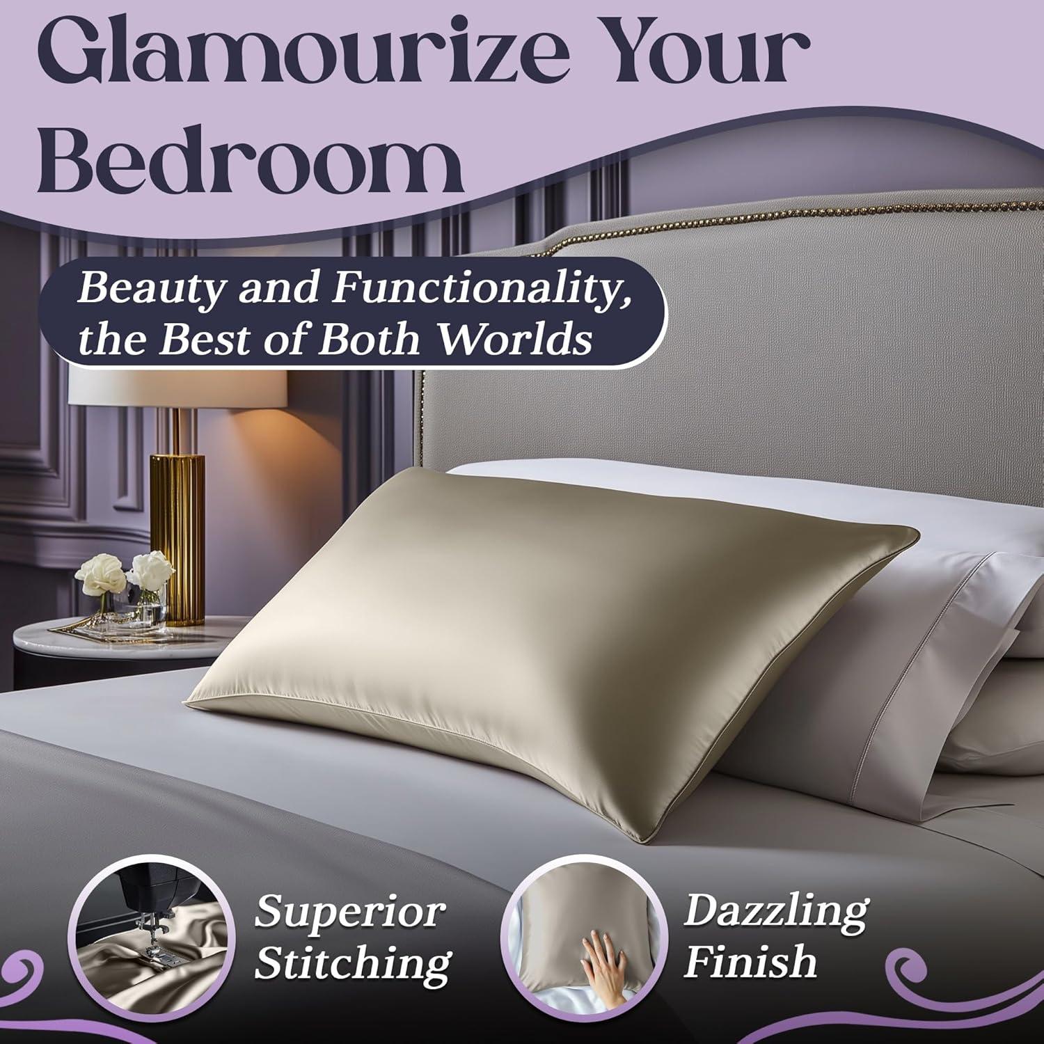 Funda de Almohada de Seda 100% Pura DECOLURE Estándar 30 Momme