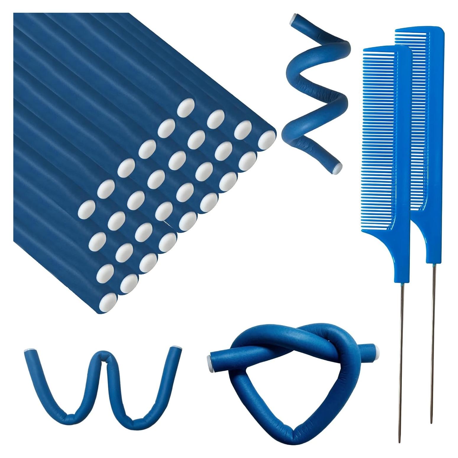 60 Varillas Flexibles Rizar Cabello BIEAEIA 24 cm Azul Sin Calor