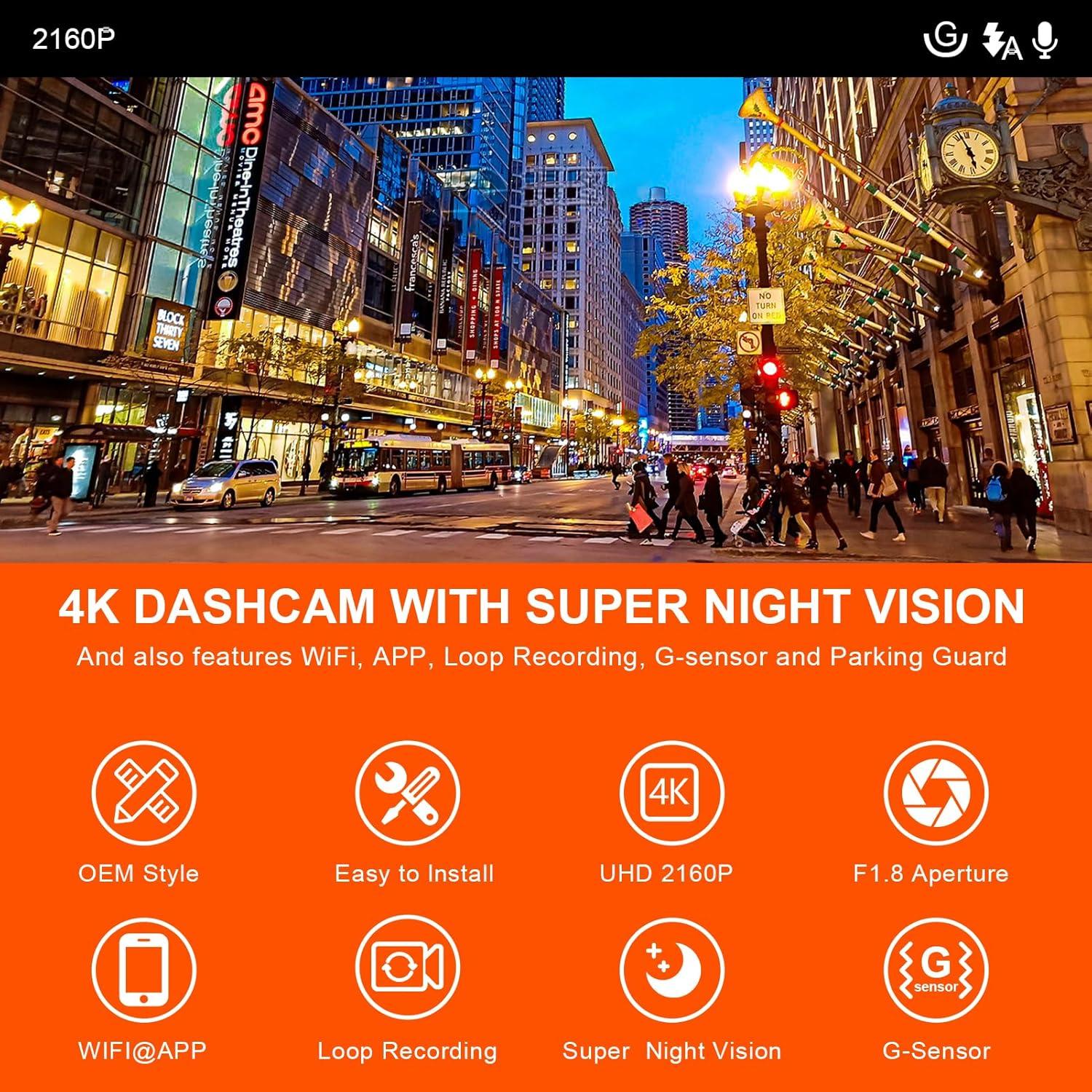 Cámara Dash 4K Mangoal Modelo B para GMC Yukon 2021-2022