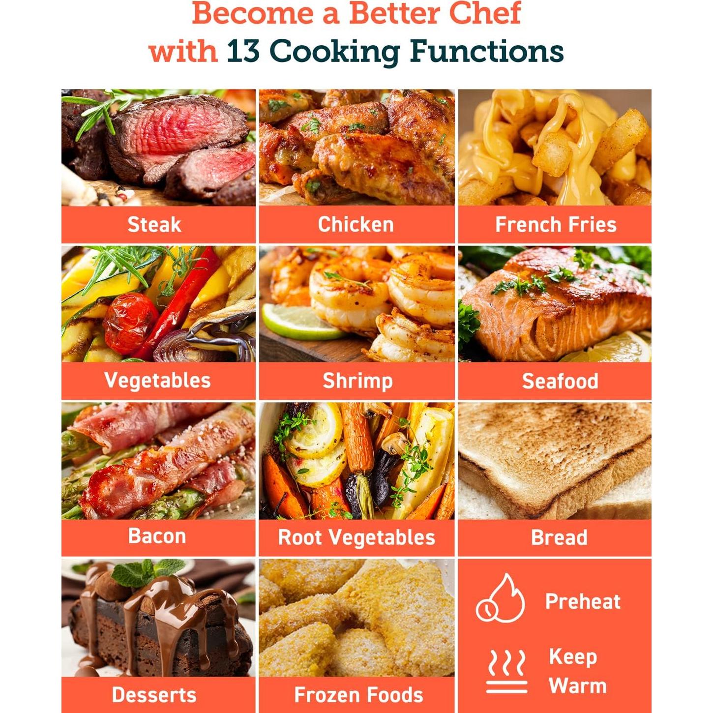 Freidora de Aire COSORI CP168 5.8L 13 Funciones Negra