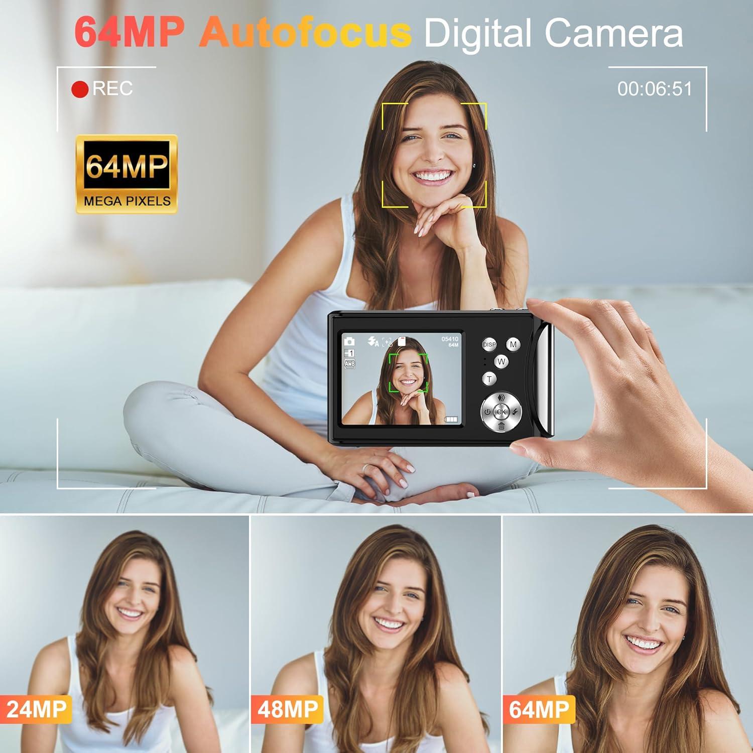 Cámara Digital Swerock JF DC10 4K 64MP Compacta con Zoom 18X