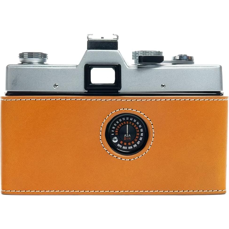 Funda de cámara BolinUS SRT-101 de cuero genuino amarilla