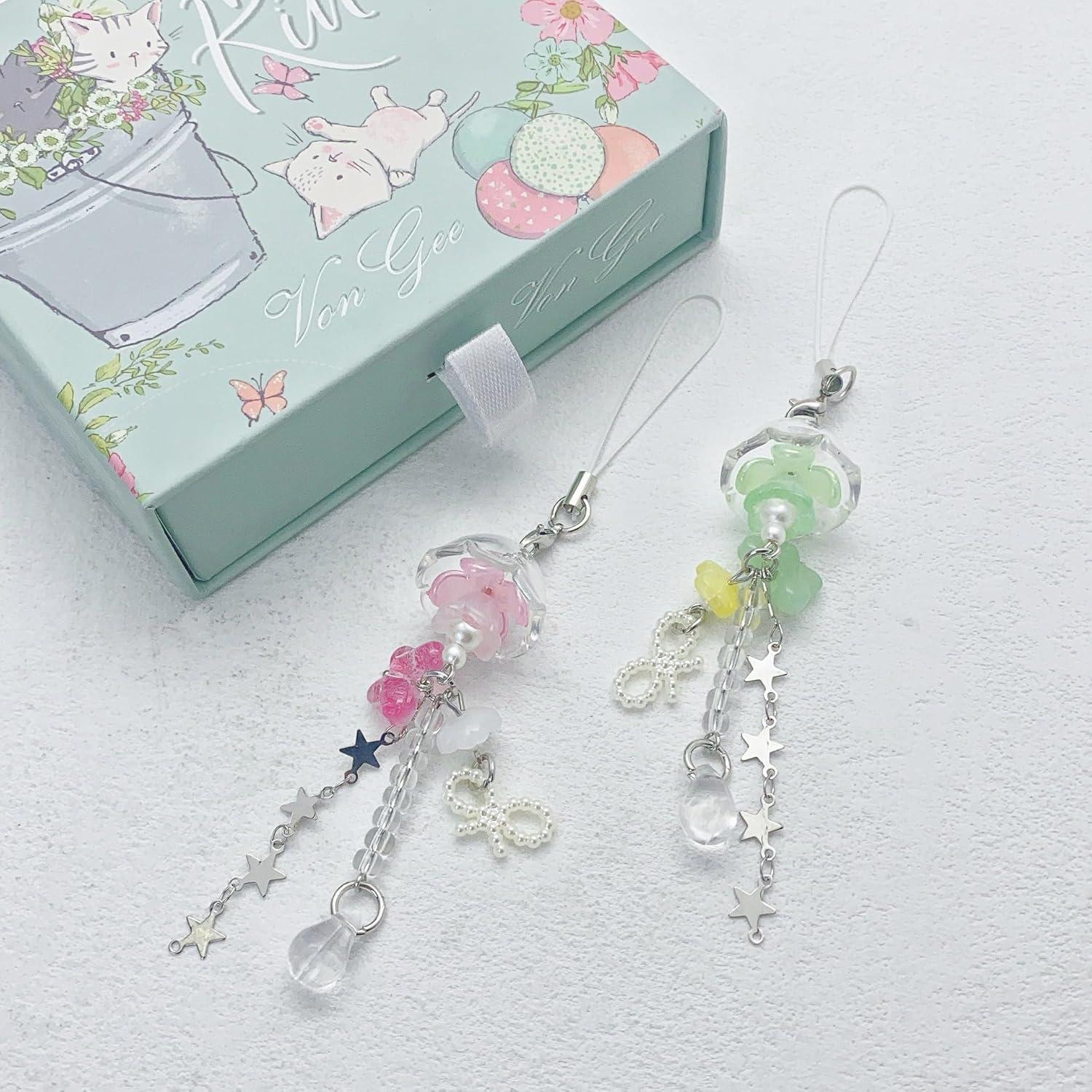 Encanto de Teléfono Y2K Rosa y Verde - Accesorio Decorativo