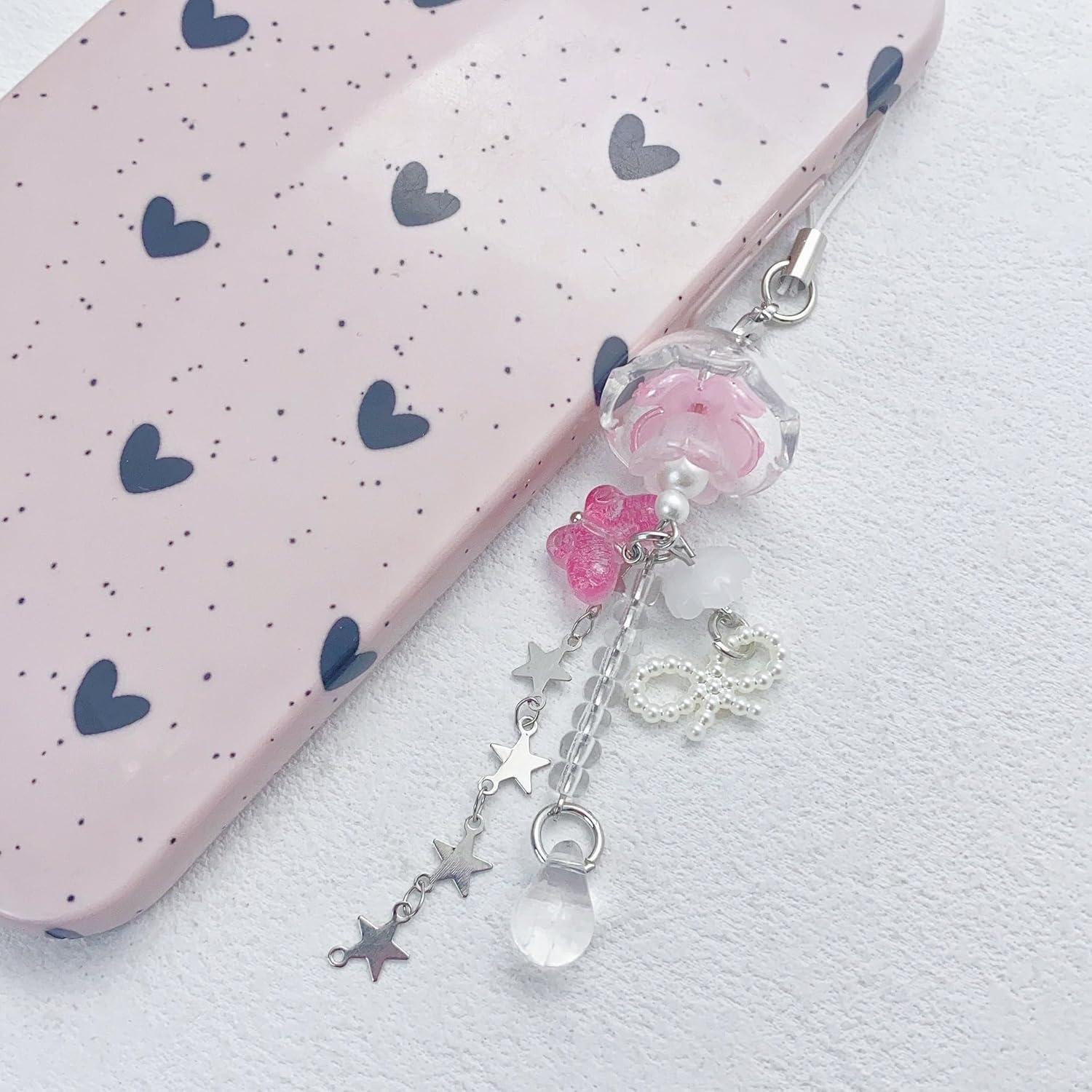 Encanto de Teléfono Y2K Rosa y Verde - Accesorio Decorativo