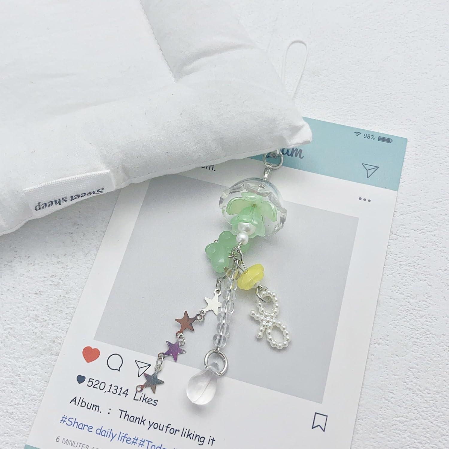 Encanto de Teléfono Y2K Rosa y Verde - Accesorio Decorativo