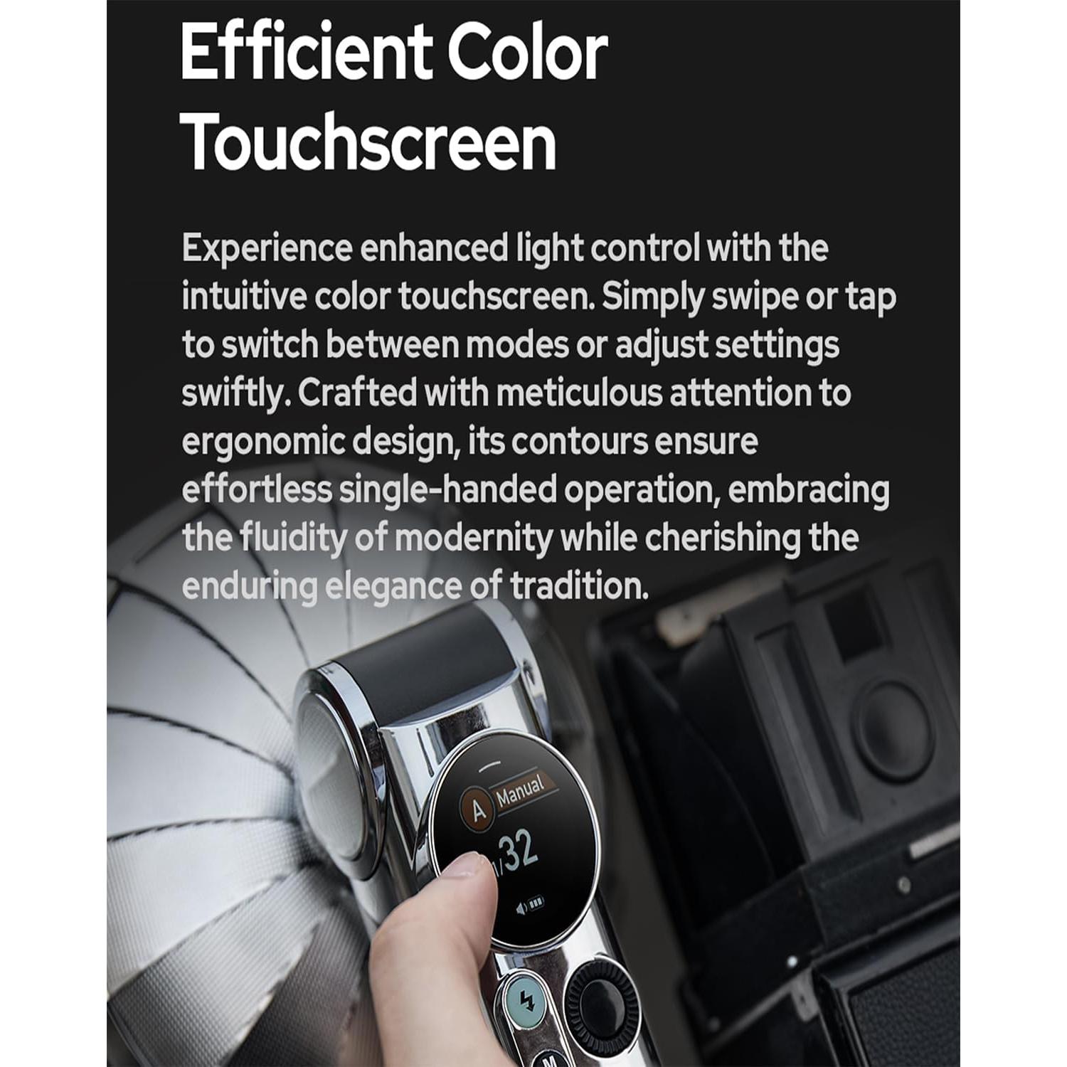 GODOX Flash Lux Master Vintage Flashlight - Touchscreen Smart Control, X3 Wireless Sync, TTL Compatible - Ideal for Portrait, Event Photography, and Creative Shoots