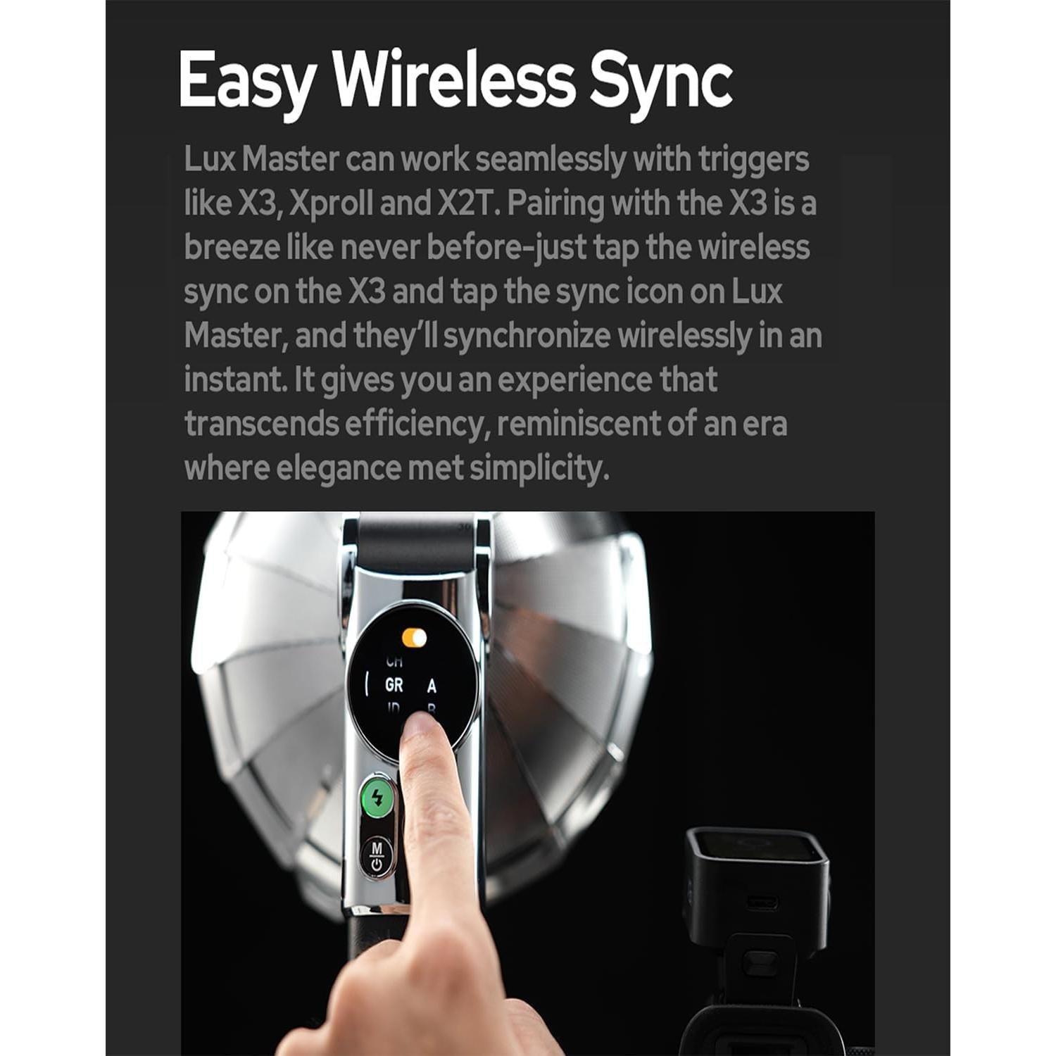 GODOX Flash Lux Master Vintage Flashlight - Touchscreen Smart Control, X3 Wireless Sync, TTL Compatible - Ideal for Portrait, Event Photography, and Creative Shoots