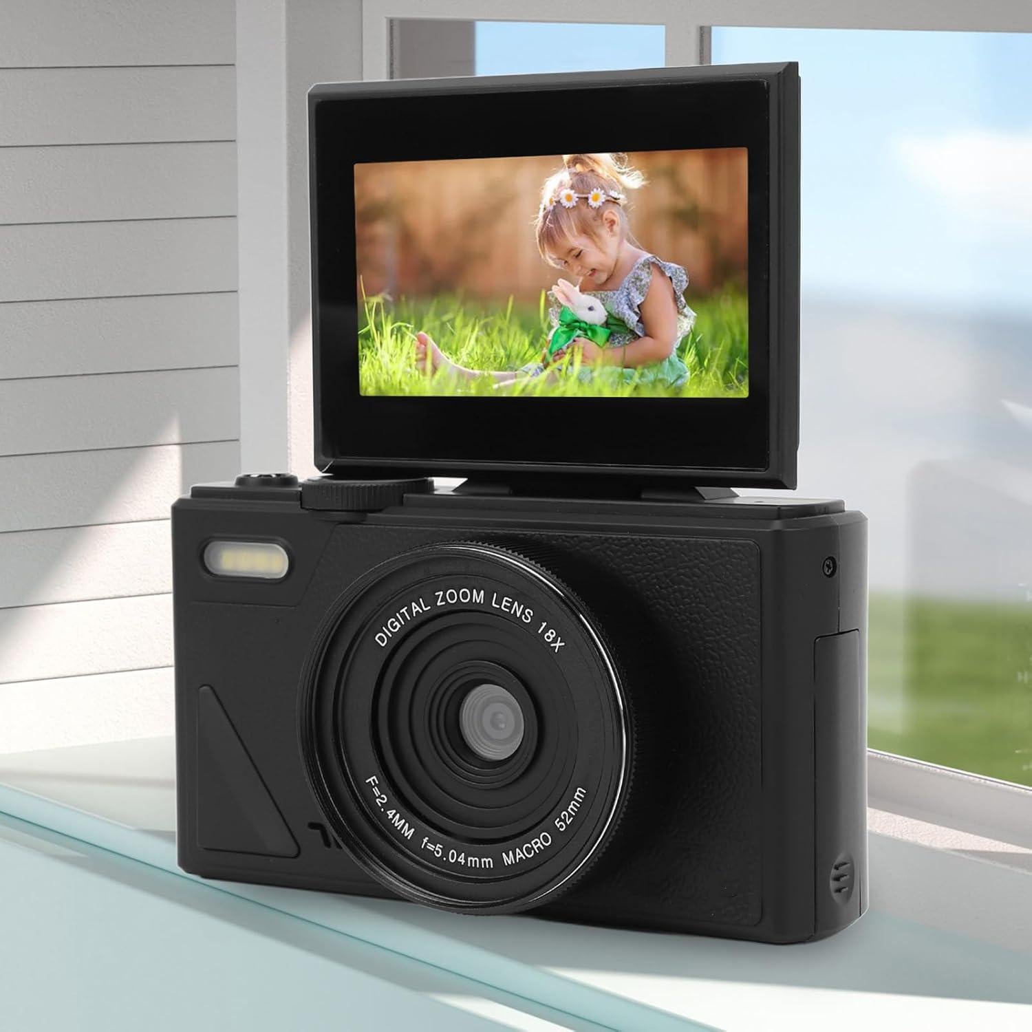 Cámara Digital Denash 75MP 5K Compacta con Zoom 18X