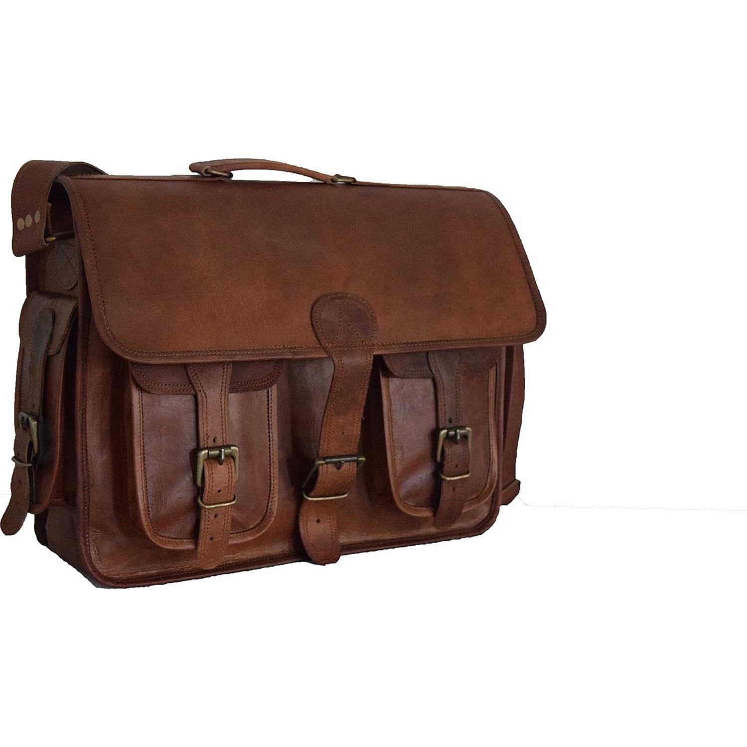 Bolsa de cámara DSLR de cuero vintage M/S Yashwant 38x28x13 cm