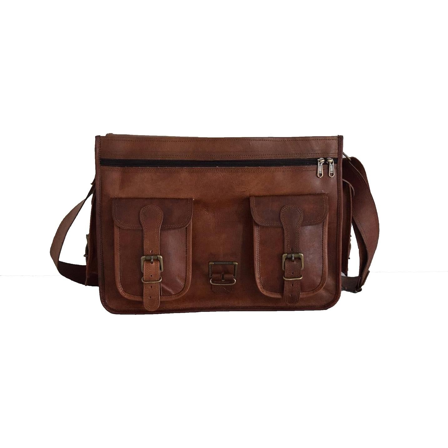 Bolsa de cámara DSLR de cuero vintage M/S Yashwant 38x28x13 cm