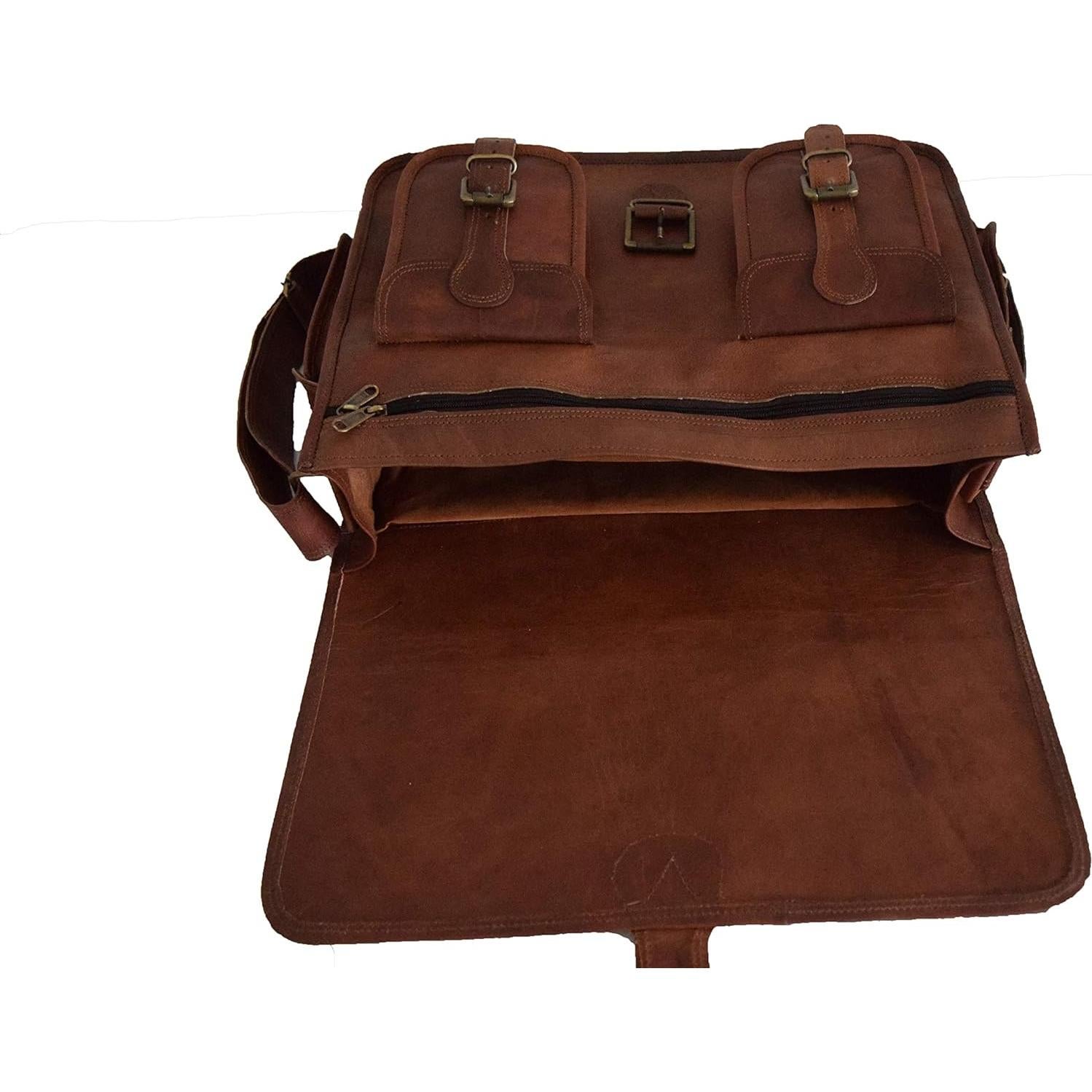 Bolsa de cámara DSLR de cuero vintage M/S Yashwant 38x28x13 cm