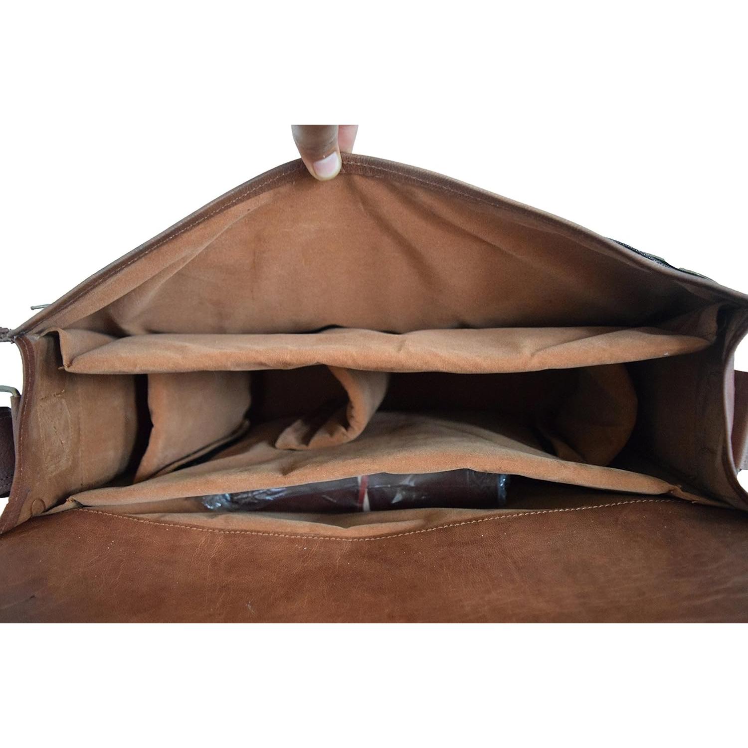 Bolsa de cámara DSLR de cuero vintage M/S Yashwant 38x28x13 cm