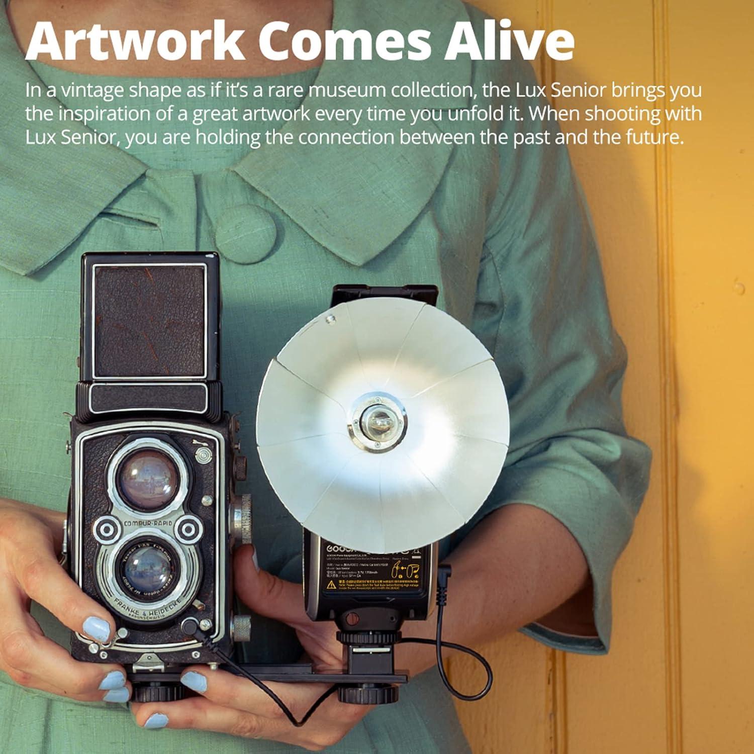 Flash Retro Godox Lux Senior para Cámaras Fujifilm, Canon, Nikon