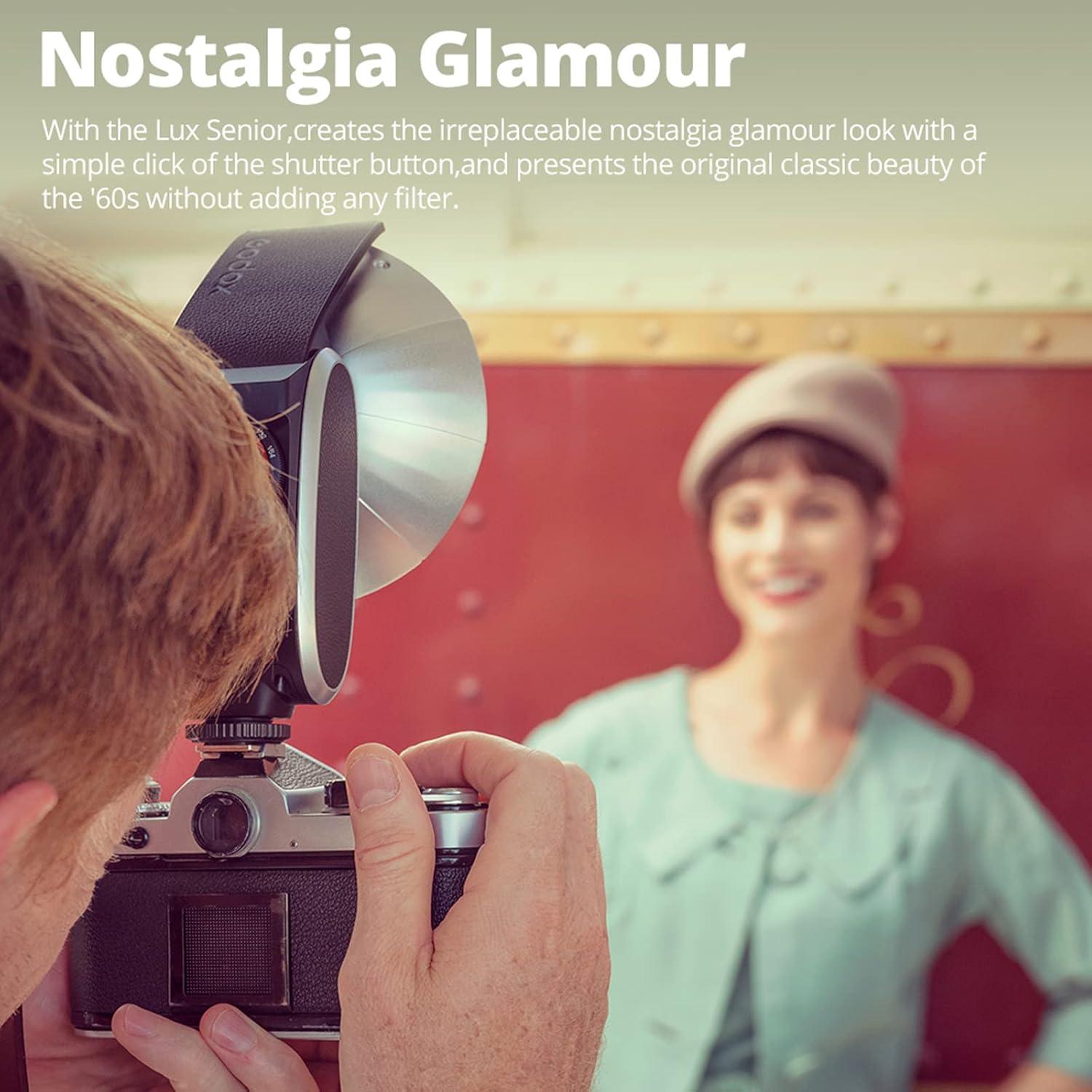 Flash Retro Godox Lux Senior para Cámaras Fujifilm, Canon, Nikon