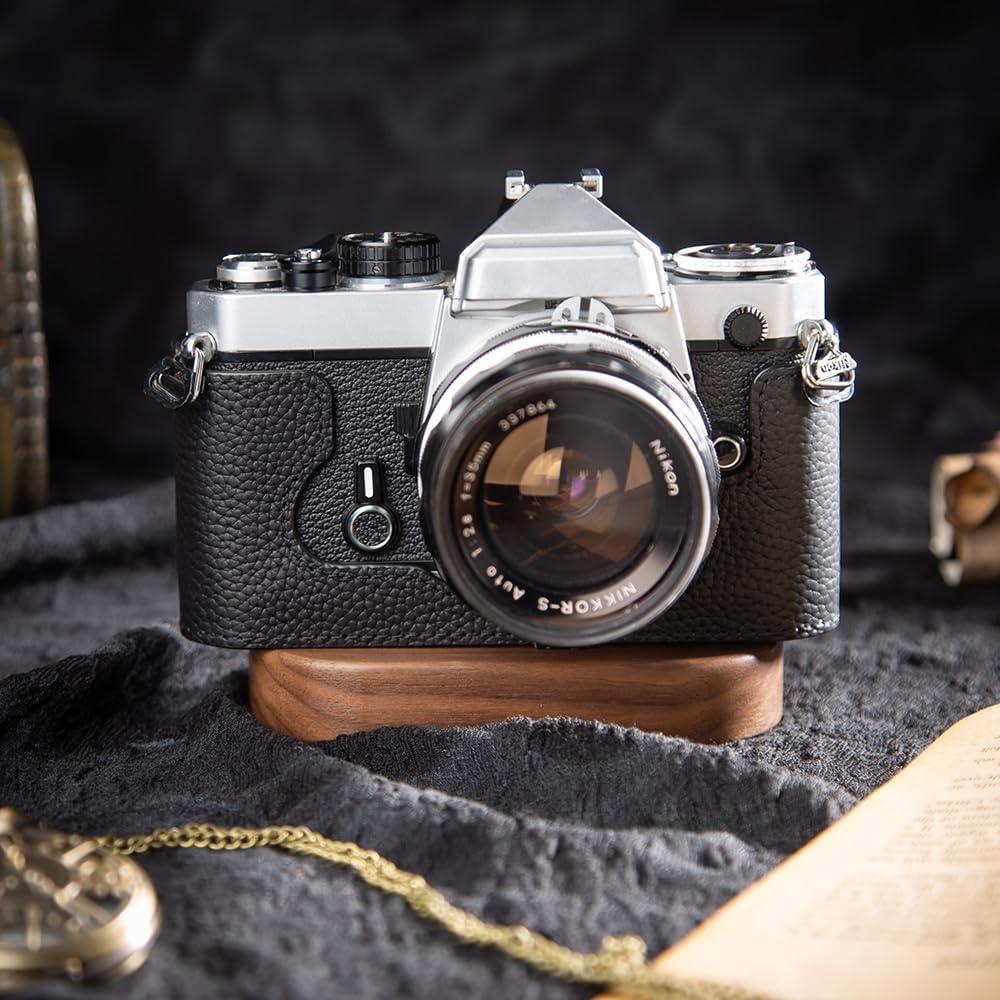 Funda de cuero genuino DBZZ para cámara Nikon FM/FE - Negro