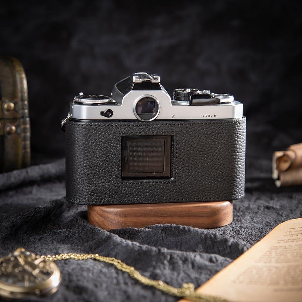 Funda de cuero genuino DBZZ para cámara Nikon FM/FE - Negro