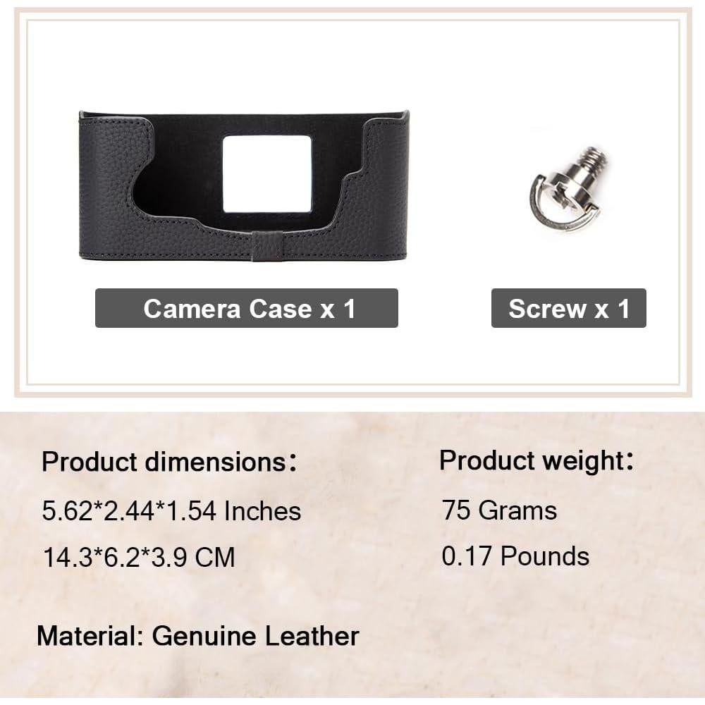 Funda de cuero genuino DBZZ para cámara Nikon FM/FE - Negro