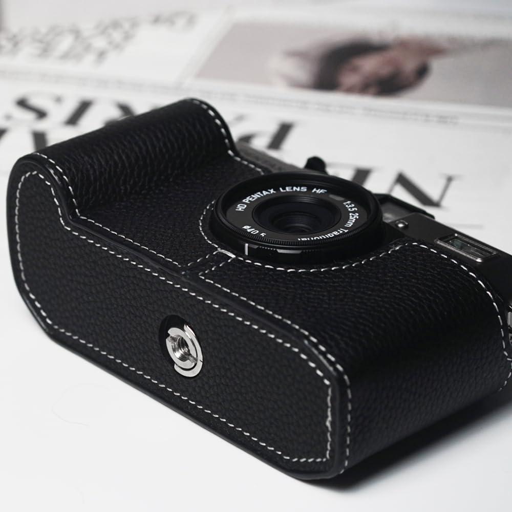 Estuche de Cuero Genuino para Cámara Pentax 17 - Negro