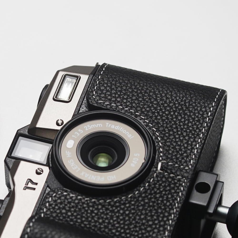 Estuche de Cuero Genuino para Cámara Pentax 17 - Negro