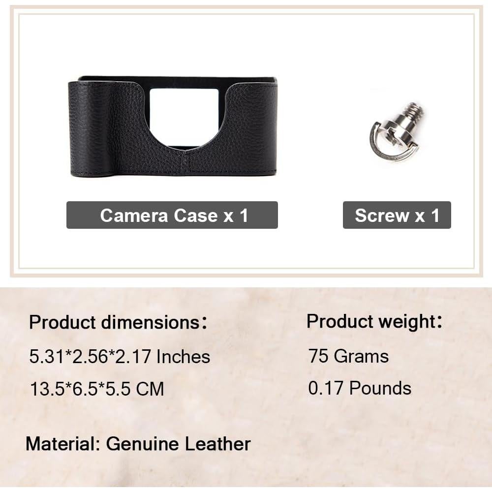 Estuche de Cuero Genuino para Cámara Pentax 17 - Negro