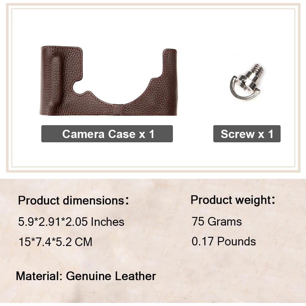 Protector de cámara de cuero genuino DBZZ para Nikon ZF - Marrón Mocha